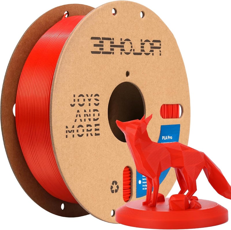 3DHoJor خيوط PLA Pro (PLA+) بقطر 1.75 مم، خيوط طابعة ثلاثية الأبعاد، بكرة كرتونية، دقة +/- 0.03 مم، حمراء، 1 كجم - Image 1